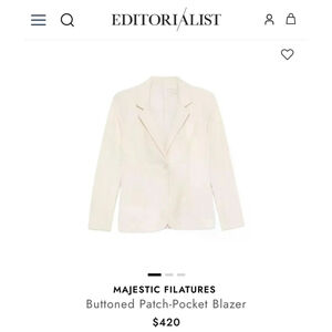 NWT Majestic Filatures Cream Corduroy 1 Buttoned Blazer M